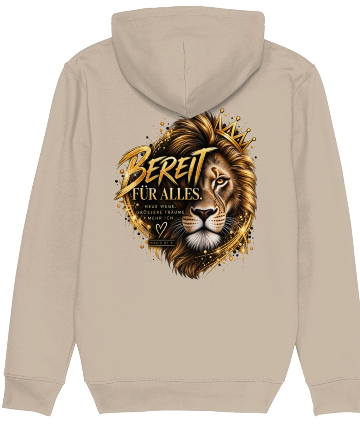 BEREIT FÜR ALLES Hoodie Wüstensand – Rückseite