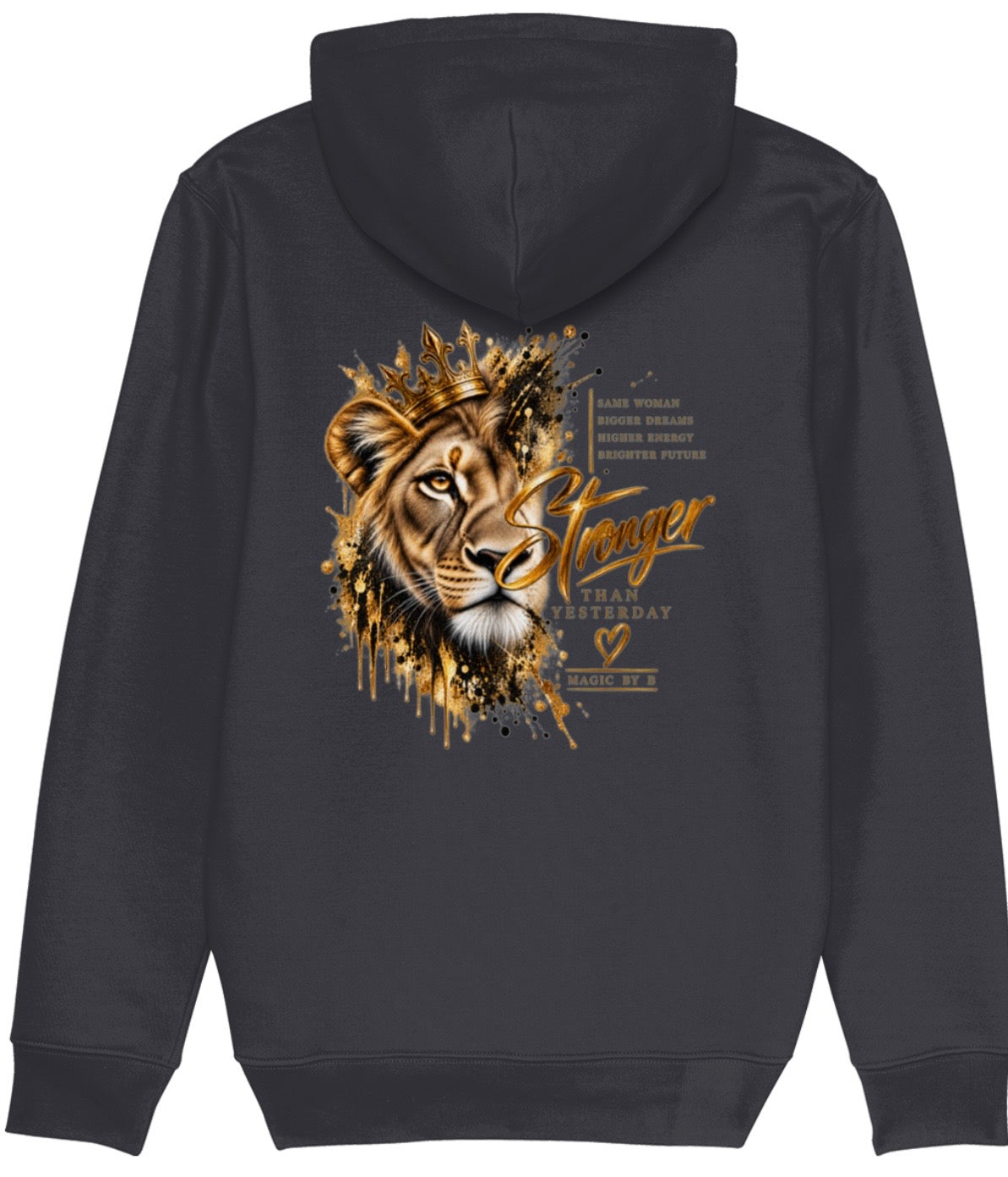 STRONGER THAN YESTERDAY Hoodie Schwarz – Rückseite