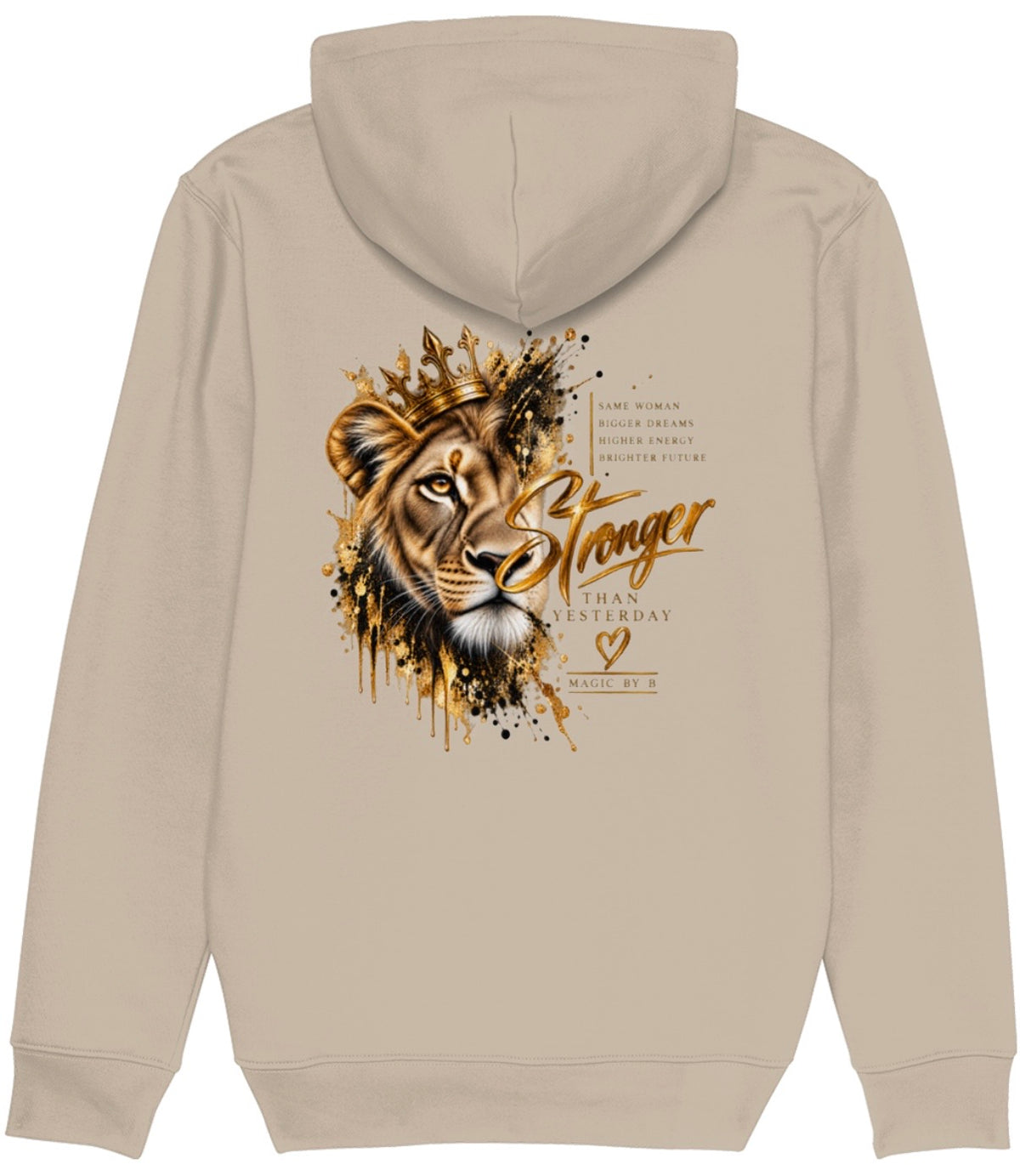 STRONGER THAN YESTERDAY Hoodie Wüstensand – Rückseite